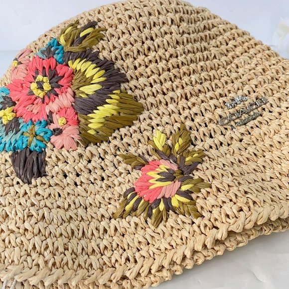 Brand New NWT Coach Hawaiian Floral Crochet Collapsible Bucket Hat - Picture 4 of 9